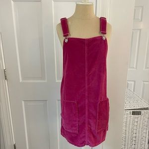 Pink Velour Overalls